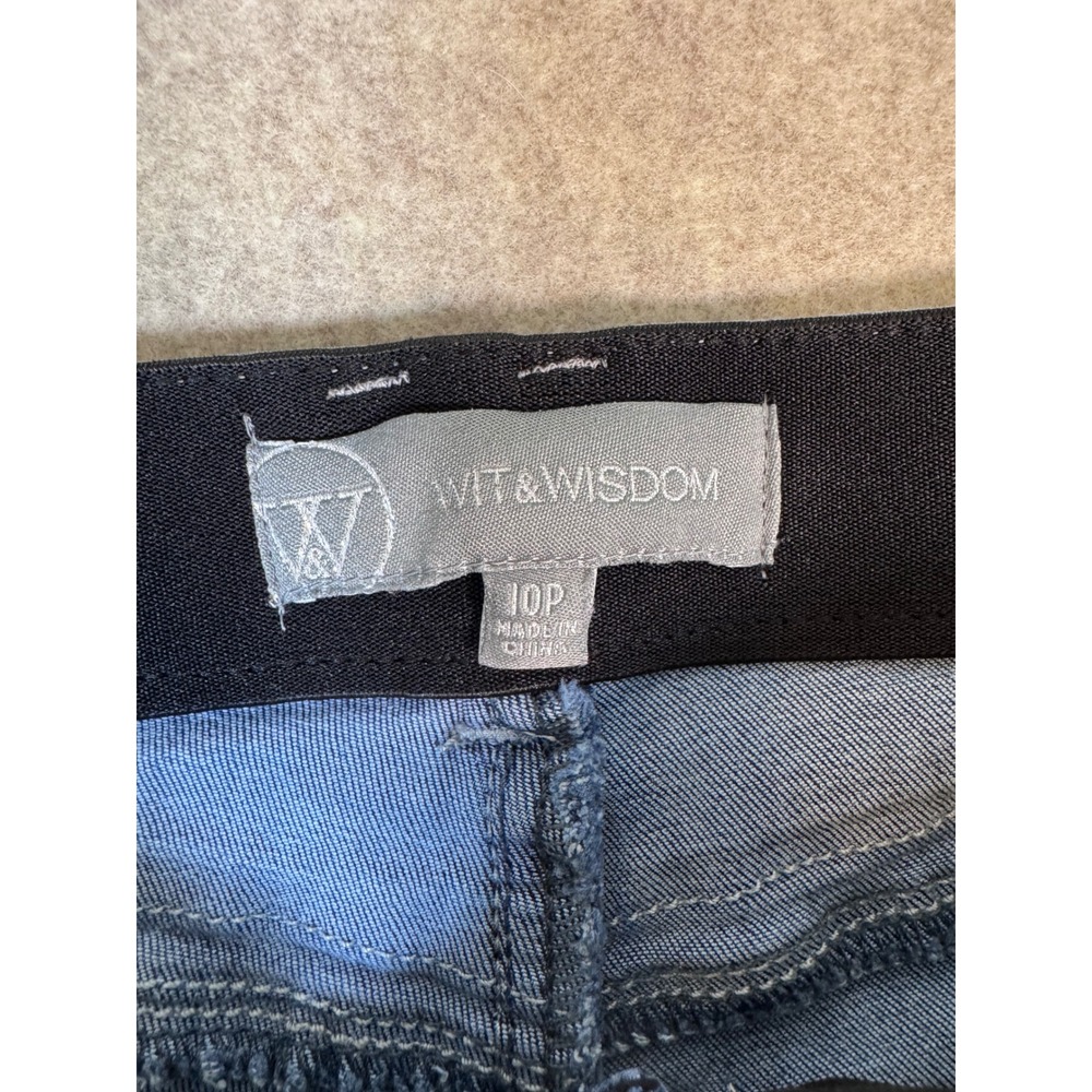 Wit & Wisdom Ab-solution Skinny Jeans Medium Wash Distressed Petite 10P Blue - Picture 2 of 3